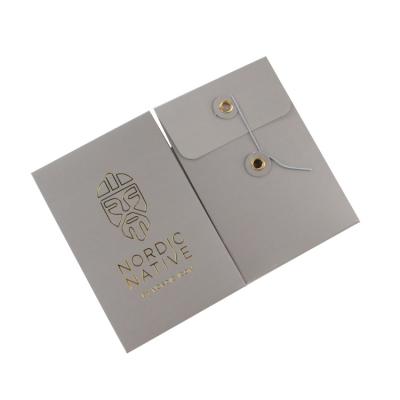 China With Manufacturer Supply Recycled Custom Logo Hot Stamping Eyelet Envelopes With Eyelet , Shipping Packaging Paper Envelope With Card for sale