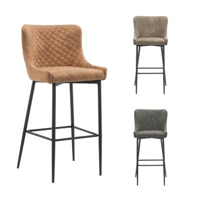 China China Manufacturer Super Comfortable Dining Chair Metal Leg Fabric Upholstery Chair Bar Chair for sale