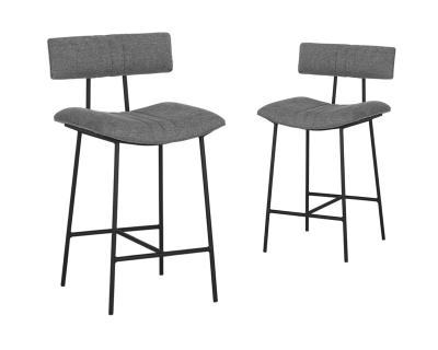 China Super Comfortable Modern Quality Contemporary Black Fabric Bar Chair Canvas Leg Barstool Stool For Home Hotel Restaurant for sale