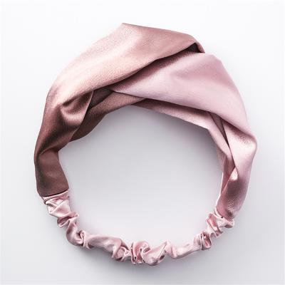 China Fashion Silk Striped Head Band Ribbon Designer Spa 100% Silk Hair Scrunchie Headband for sale