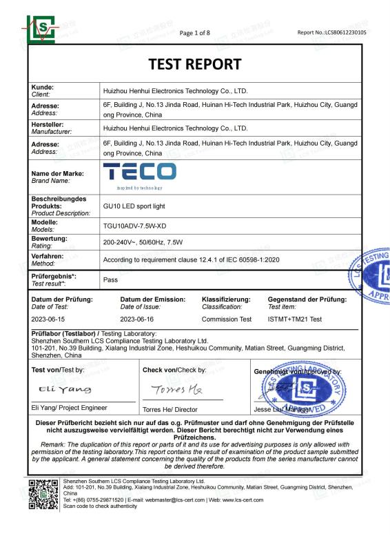 L80B20 report - Huizhou henhui electronics technology Co., Ltd.