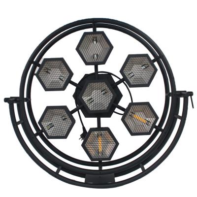 China Theme Park 7pcs LED RGBW Retro Lamp Strobe Lights round Background Effect Light For Concert Musical Stage Lighting for sale