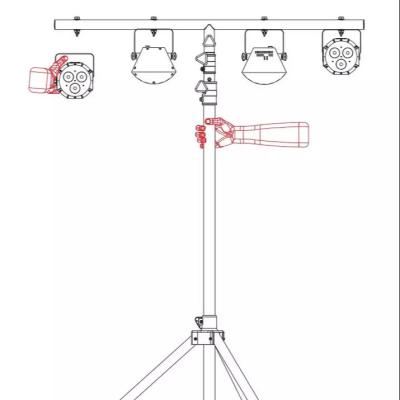 China STAGE Heavy Duty T-bar Stand 7ft-12ft Adjustable Height Lighting Stand With Aluminum Tripod Base Stage Lighting Stand for sale