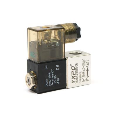 China General 2V025-06 2v025-08 1/4 1/8 BSP NPT Female Thread or Small Air Turn Miniature Air Flight Terminal Suspension 2 Way Miniature Solenoid Valve for sale