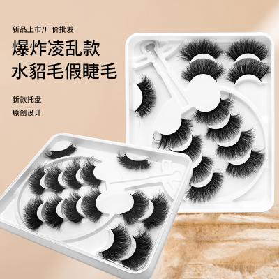 China Real 3d Mink Eyelashes Packaging Box Mink Eye Lashes Private Label Wholesale 3d/5d/6d/8d 25mm Thick Eyelash Extension Strip for sale