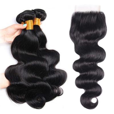 China Shiny Body Wave Supplier Hair Extension With Hd Lace Closure 4x4 Wholesale Brazilian 10a Cuticle Aligned Raw Virgin Hair Bundle for sale