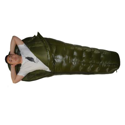 China Mummy Outdoor Cold Weather Adult Outdoor Camping Hiking Mummy Warm Comfort Goose Down Ultra Light Down Sleeping Bag Sufficiency 2000G for sale