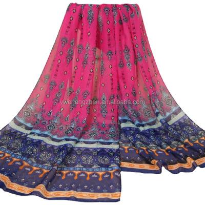 China Wholesale Latest Women Retro Style Printed Chiffon Indian Hijab Cheap Wholesale Hot Sale Long Scarf for sale