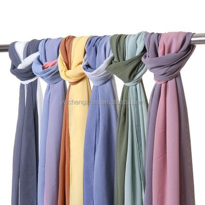 China Fashion Design Two Color Gradient Long Shawl Scarf Ladies Hijabs for sale