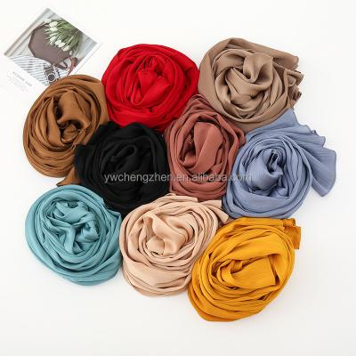 China Nickel Plated Best Quality Wholesale Women Bubble Satin Scarf Malaysia Hot Selling Hijab Muslim Satin for sale