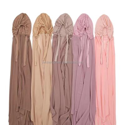 China Custom Women's Long Wraps Modal Instant Quick Sport Chiffon Hijab Long Scarf Shawls Simple Soft Lazy Crepe Pearl Wedding Hijab for sale