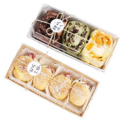 China Recycled Materials Logo Sandwich Packing Box Custom Brown Paper Thickened Toast Cake Packing Box Drawer Tart Disposable Takeout Paperboard for sale