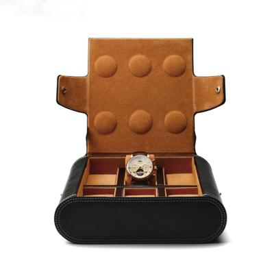 China Product Packaging Custom Leather Watch Storage Case RACING Leather Line 6 Slots Craft Watch Travel Watch Case Portable PU Car Storage for sale