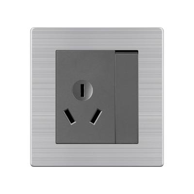 China China-made Stainless Steel Switches And Sockets 1/2 Gang 1 Way Switch With 2 USB Charge Ports Electrical Socket 86*90mm for sale