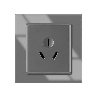 China Australia Standard Glass Panel 3 Pins 16A/10A Power Electric Outlet 110-250V Wall Socket charging 86*90mm for sale