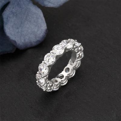 China Romantic Wholesales Design 925 Jewelry Sterling Silver 7.0CT Round Cut Zircon Ring High Quality CZ Diamond Fashion Luxury Minimalist for sale