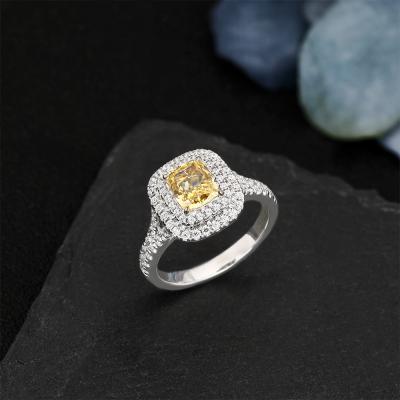 China 925 Sterling Silver 1.0CT Romantic Cushion Cut Natural Citrine Ring Engagement Wedding Gift High Quality Gemstone Jewelry For Her for sale