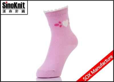 China Pink Cute Happy Girl Non Slip Kids Socks Fashion Jacquard OEM Wholesale Socks for sale