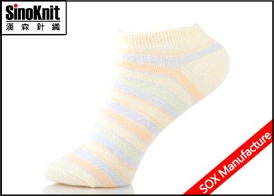 China Nice Stripe Beige No Show Socks / Cotton Cute Lady Socks Elegant and Fashion for sale