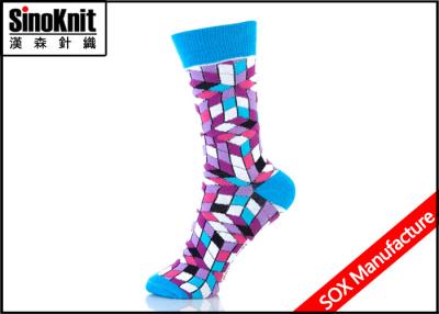 China Colorful Argyle Sexy Ladies Fashion Socks , Sex Trendy Socks for Girls with Nylon / Cotton for sale