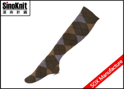 China Argyle Fashion Knee High Socks for Ladies / Custom Women Fancy Sock Wholesale for sale