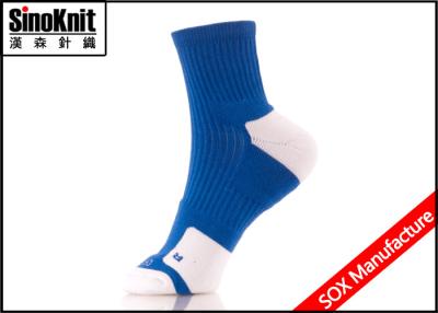 China Navy Blue Quarter Dri Fit Custom Athletic Socks , Big Size Basketball Elite Socks for sale