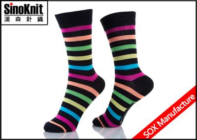 China Rainbow Stripes Colorful Fashion Socks / Cotton Plain Stockings for sale