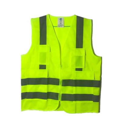 China Best Class 2 Standard SellingTraffic Reflective Vest With Pockets Safety Vest Fabric V6 Reflective Vest for sale