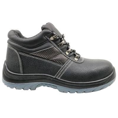 China Oil Hot Selling PU Steel Toe Slip Impact Acid Water Resistant Puncture Safety Shoes Black Leather Sole Steel Work Safety Shoes Steel Toe Boots for sale