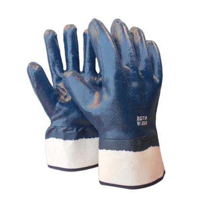 China Industrial Hot Selling Oil ProtectionSafety Leather Hand PU Leather Working Rubber Coated Mittens for sale