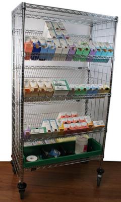 China NSF Metal Slanted Display Shelving Rack for Hospital/Drugstore for sale