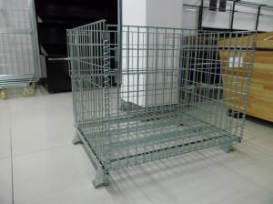 China Folding Warehouse Steel Metal Wire Rolling Storage Cage for sale