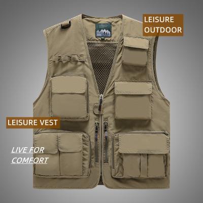 China Anti-wrinkle Men's Vest Fishing Outdoor Waterproof Quick-Dry Vest Leisure Breathable Cargo Vest for sale