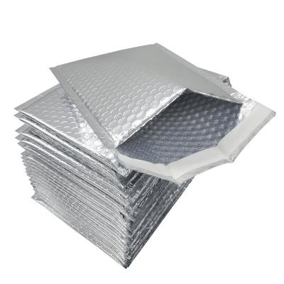 China Waterproof Customized Logo Printed Aluminum Metallic Padded Envelope Mailing Bubble Mailers Plastic Coated Bubble Bag for sale