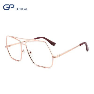 China OPTICAL FRAME New Big Metal Frame Optical Frames Designer Fashion Metal Eyewear Glasses Ready Running Monocle Frame for sale