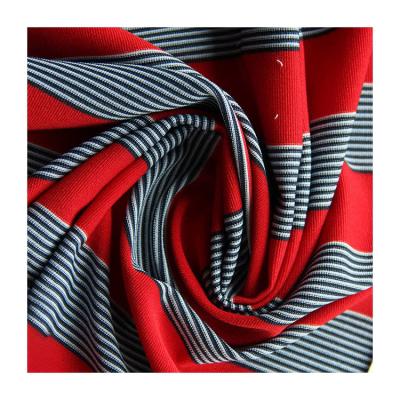 China QUICK DRY Yarn Dyed Viscous Fabric Stretch Rib Knit Rayon Polyester Jersey Fabric for sale