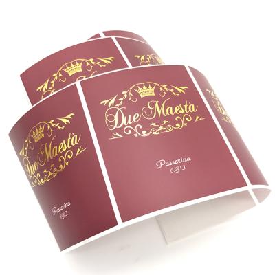 China Wholesale Cheap Self Adhesive Sticker Paper Label For Wine Bottle Label In Roll for sale