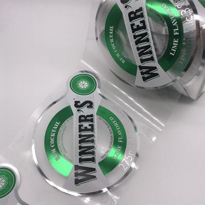 China Waterproof Adhesive Transparent Glass Sticker Label Vinyl Label Roll Label For Water Bottle for sale