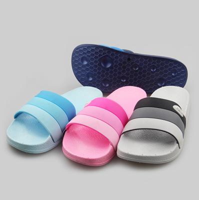 China 2019 Wholesale Anti-Smell Beach Unisex Kids PVC Slippers Girls&Boys Cheap Colorful Fashion Injection Striped Slide For Men Women Kids for sale