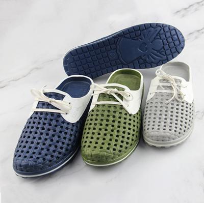 China Anti-Smell 2019 Wholesale New Spring Men's EVA Work Shoes Male Lace-Up Knitting Upper Safety Shoes Men's Shoe Clogs for sale