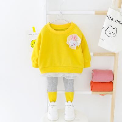 China Fashion\Comfortable\Durable Babies Clothes 2020 New Cute And Comfortable Sets Of Autumn Two-Piece Flower Girls' Sweater + Pants Girls Clothing for sale