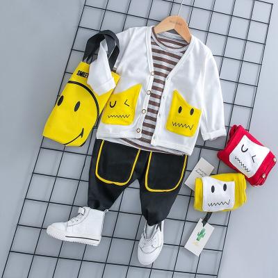 China Autumn Winter Baby Boys Smart Casual Clothes Sets Cute Infant Cotton Suits Coat+T-shirt +Pants Children Kids Casual Suits for sale