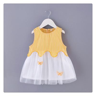 China Lovely Anti-Static Baby Round Neck Butterfly Kid Clothing Girls Dresses Fancy Dress For Party for sale