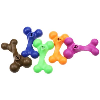 China Wholesale Eco-Friendly Hardest Natural Rubber Dog Chew Shape Bone Stocked Aggressive Colors for sale