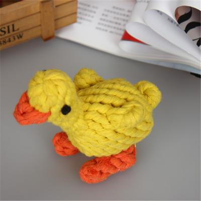 China Stocked Custom Teeth Cleaning Cotton Recycled Rope Dog Chew Chicken Toys Animal for sale