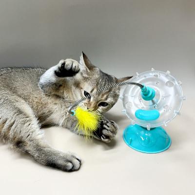 China Wholesale Windmill Wheel Stick Food Stored Intelligent Squeaky Cat-Teasing Permeable Toy for sale