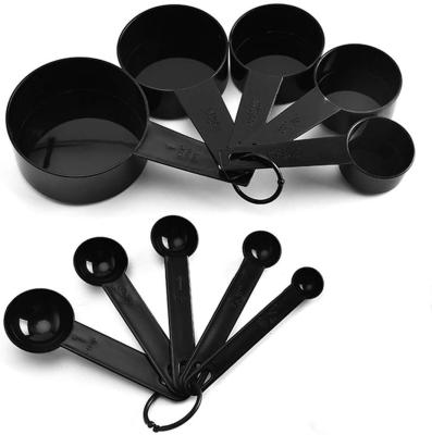 China 10 Piece Viable Plastic Measuring Cups And Spoons Set For Cafe Kitchen Baking Accessories for sale