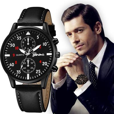 China Non-specific 2021 hot sale new design Geneva men's luxury watches leather band quartz platinum metallic twist for sale