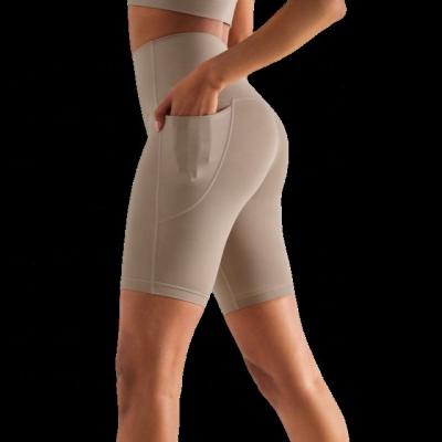 China Quick Dry Shorts from WholesaleSeamless crac! crack! Lulu Women's Gym Fitness Yoga Shorts Pocket High Waist Breathable Cropped Butt Clothing for sale