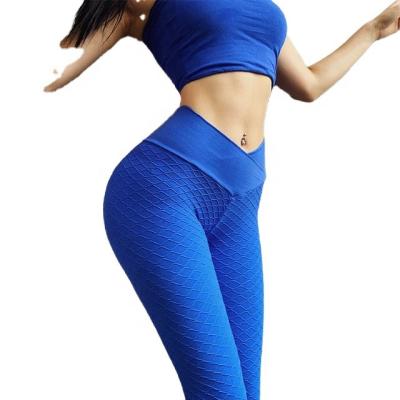 China Breathable Gym Fitness Gaiters 3D Pattern Shape Seamless Hip Lifting Up Running Sports Workout Pants Women Tight High Waist Trousers for sale